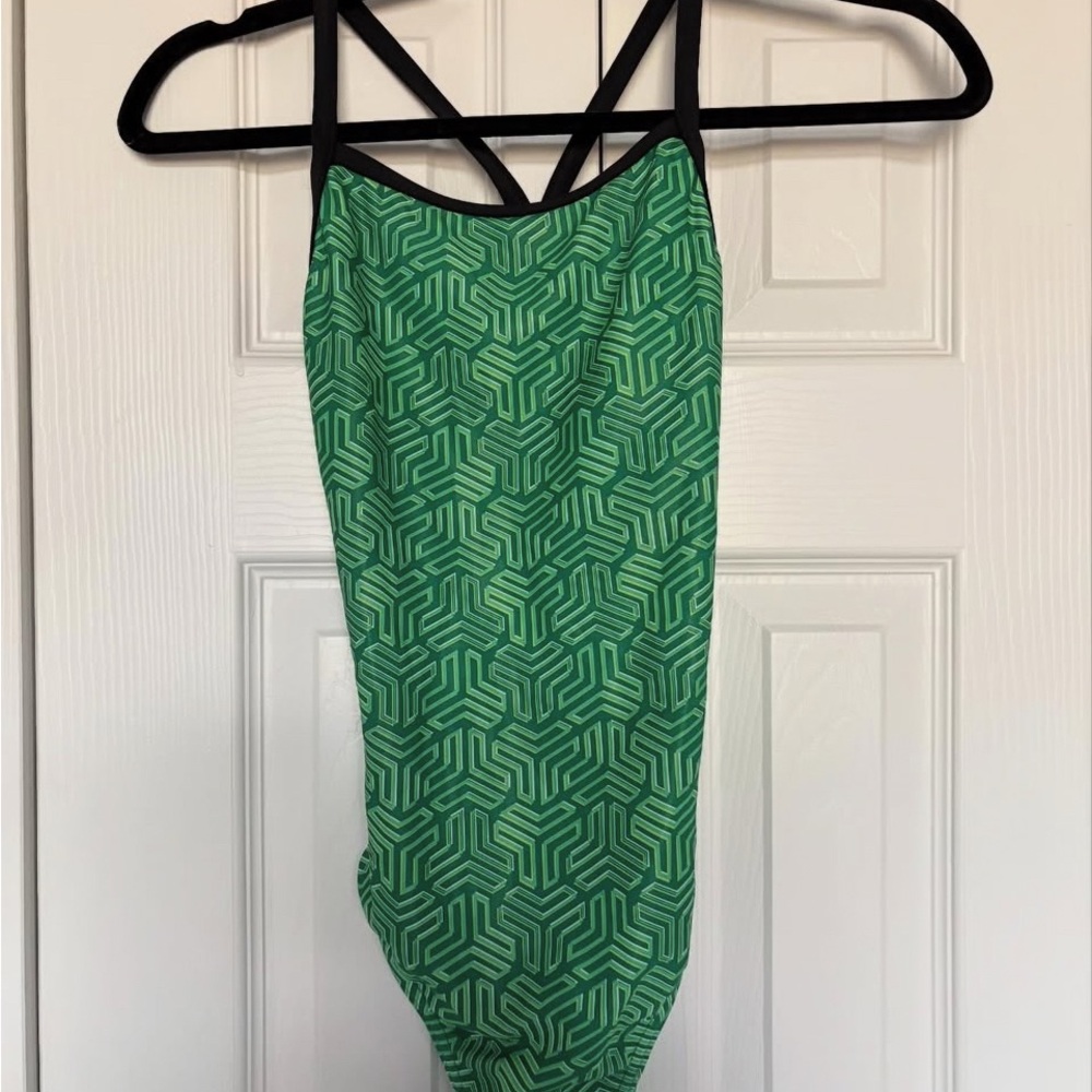 Arena Green Geometric One Piece Swimsuit